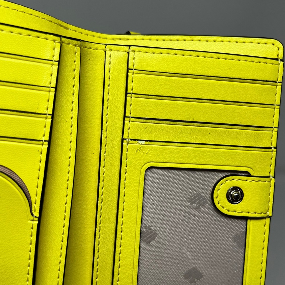 Kate Spade Archie Comics New York Yellow Milkshake Bifold Wallet Zip Around - Picture 4 of 8
